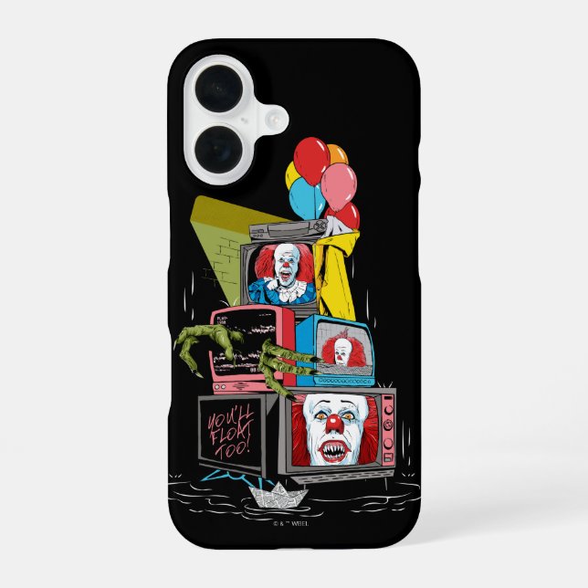 Coque iPhone 16 Pile de télévisions Pennywise classique - Vous flo (Verso)