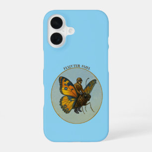 Coque iPhone 16 Pilote chevauchant sur le dos d'un énorme papillon