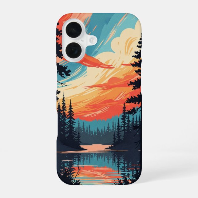 Coque iPhone 16 Pine Lake Rétro (Verso)