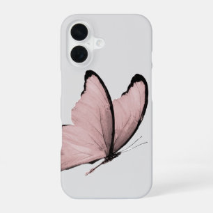Coque iPhone 16 Pink Butterfly Minimalist Phone Case
