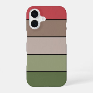 Coque iPhone 16 Pistachio Coquille verte Rouge Brown rayures