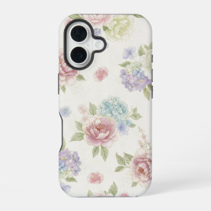 Coque iPhone 16 Pivoine pastel esthétique