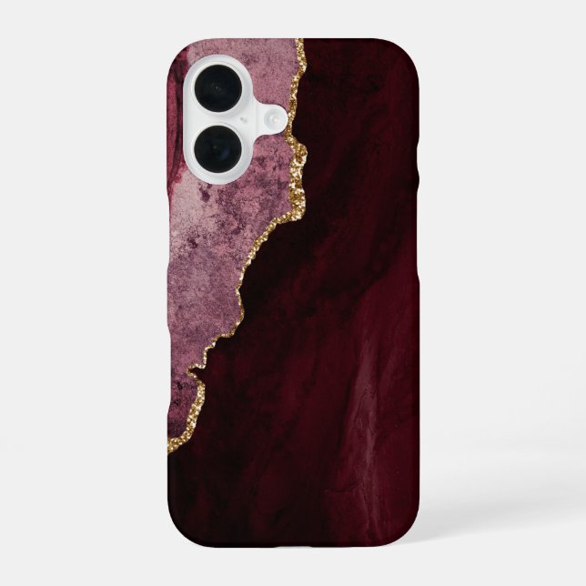 Coque iPhone 16 PixDezines ACRYLOGRAPHIE AGATE BOURGOGNE (Verso)