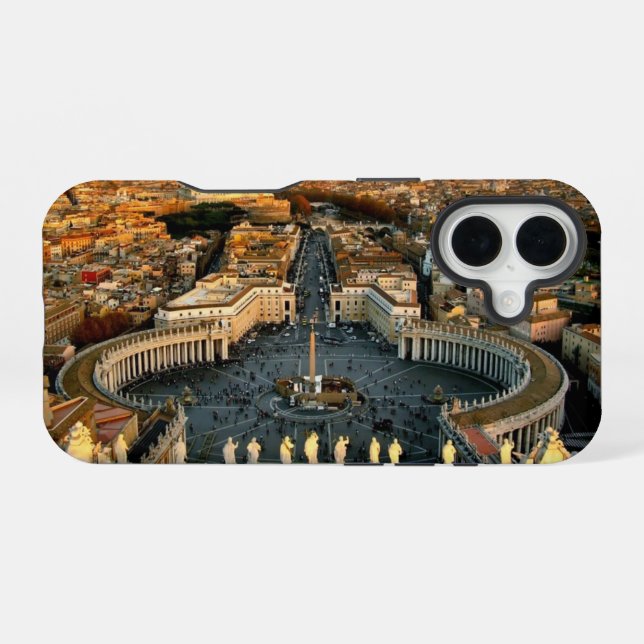 Coque iPhone 16 Place Saint-Pierre Vatican (Verso Horizontal)