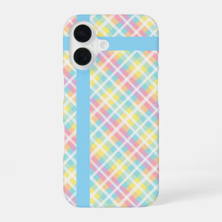 Coque iPhone 16 Plaid couleur pastel