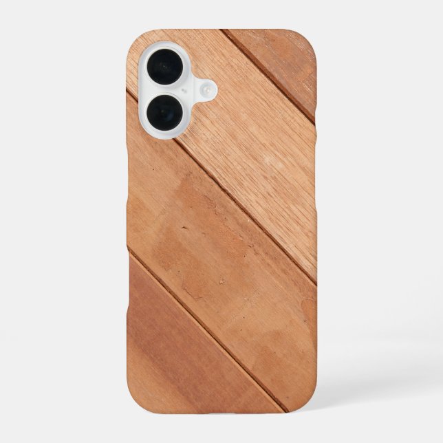 Coque iPhone 16 Planches de bois Rustique  (Verso)