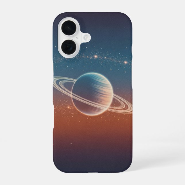 Coque iPhone 16 Planète Anneaux Vintage (Verso)