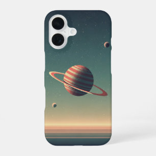 Coque iPhone 16 Planète stylisée vintage