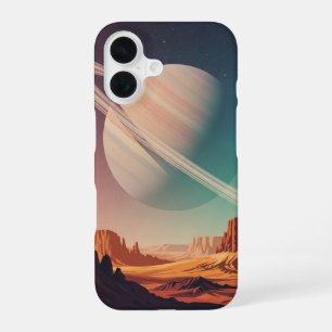 Coque iPhone 16 Planète Vintage Derrière les Falaises