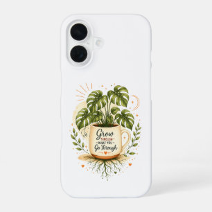 Coque iPhone 16 Plante Monstera dans une tasse à café Botanique