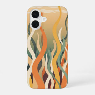 Coque iPhone 16 Plantes Marines Rétro