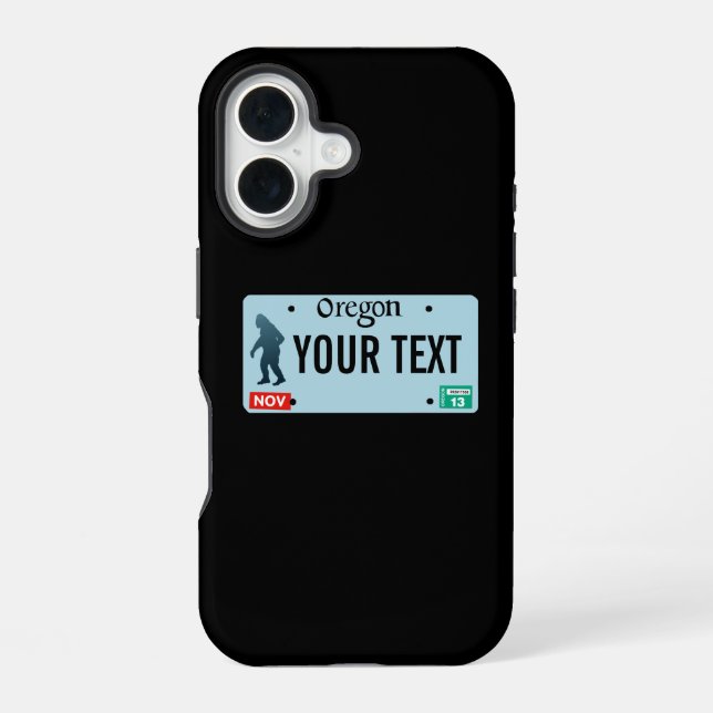 Coque iPhone 16 Plaque de licence Oregon Sasquatch (Verso)