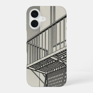 Coque iPhone 16 Plate-forme d'escalier de secours vintage