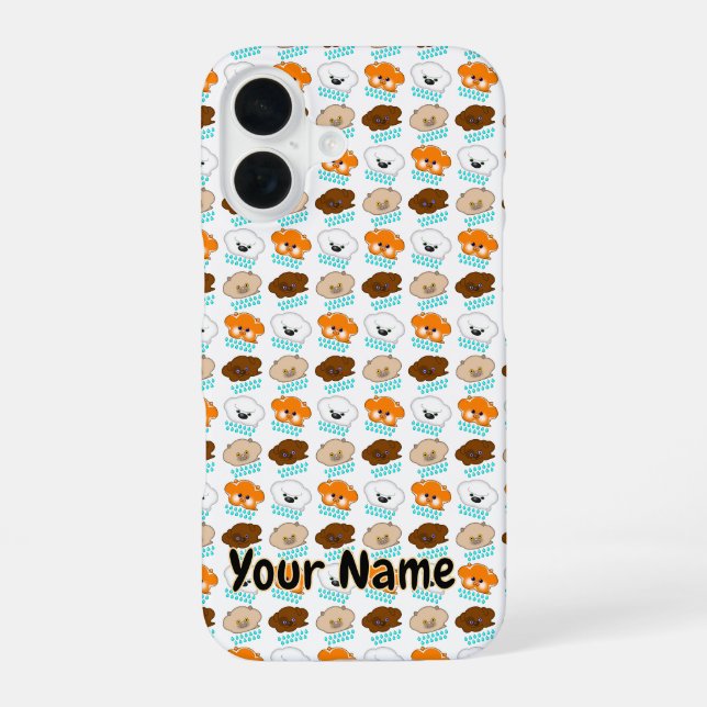 Coque iPhone 16 Pleuvant des Chats et des Chiens -  (Verso)