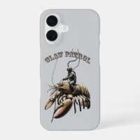 Plongeur vintage chevauchant un homard glacé géant