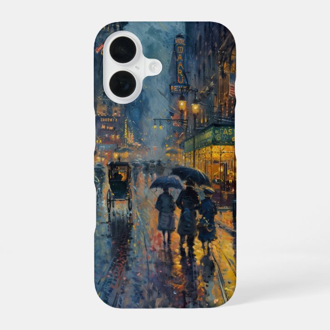 Coque iPhone 16 Pluie de New York (Verso)