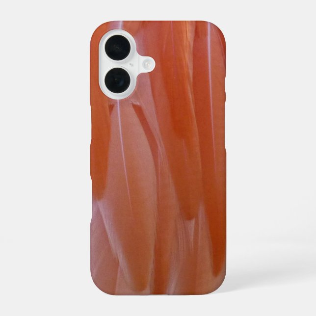 Coque iPhone 16 Plumes de Flamant dans des Teintes de Rose (Verso)