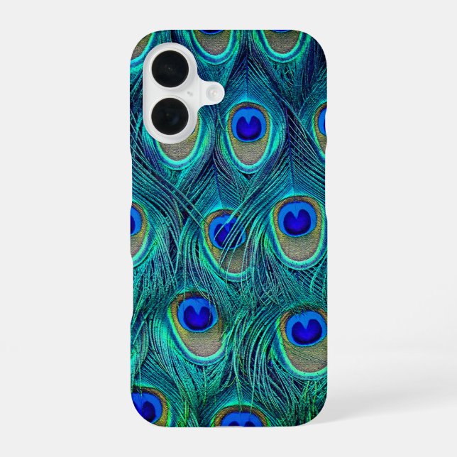 Coque iPhone 16 Plumes d'un paon    (Verso)