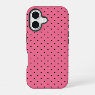 Coque iPhone 16 Point rose pointillé