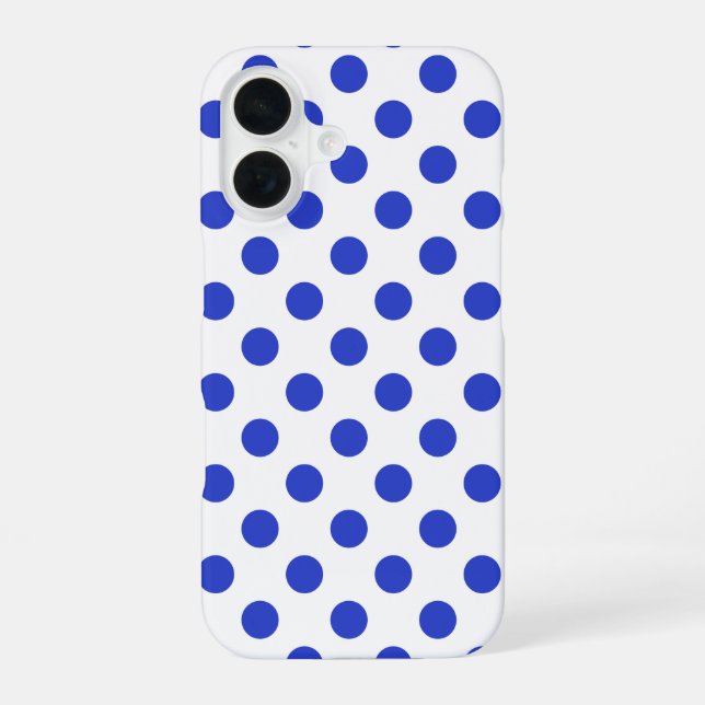 Coque iPhone 16 Points bleus royaux  (Verso)