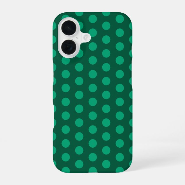 Coque iPhone 16 Points de vert émeraude (Verso)