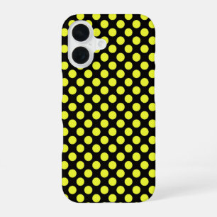Coque iPhone 16 Points Jaunes Sur Fond Noir