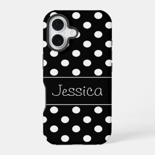 Coque iPhone 16 Points noirs et blancs Prépa Personnalisé