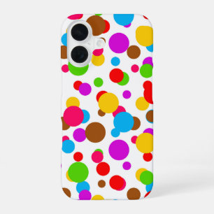 Coque iPhone 16 Pois Arrière - plans blancs colorés