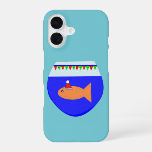 Coque iPhone 16 Poisson rouge fête de Noël
