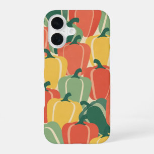 Coque iPhone 16 Poivrons stylisés vintage