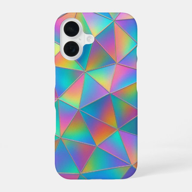 Coque iPhone 16 Polygone iridescent (Verso)