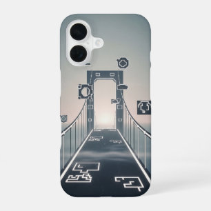 Coque iPhone 16 Pont Mystique Pixel-Arcade Vintage