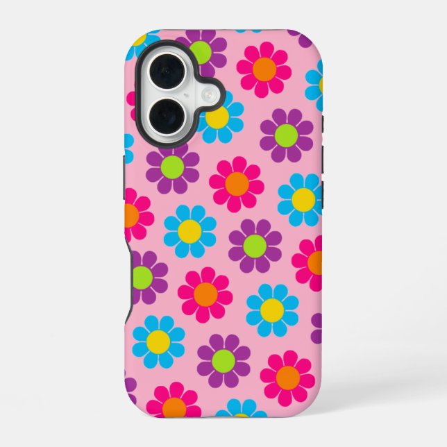 Coque iPhone 16 Pop Flower Power (Verso)