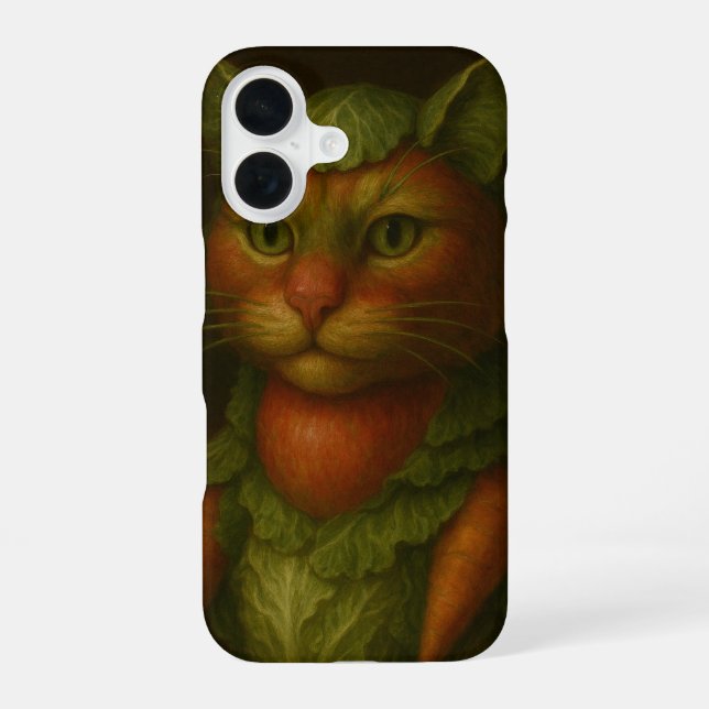 Coque iPhone 16 Portrait de chat de la Renaissance (Verso)
