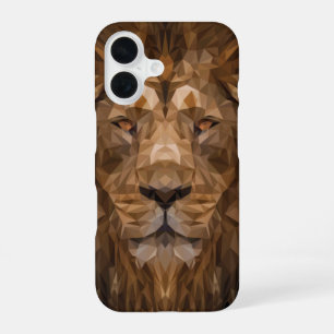 Coque iPhone 16 Portrait géométrique de lion