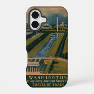 Coque iPhone 16 Poster de voyage vintage Washington DC