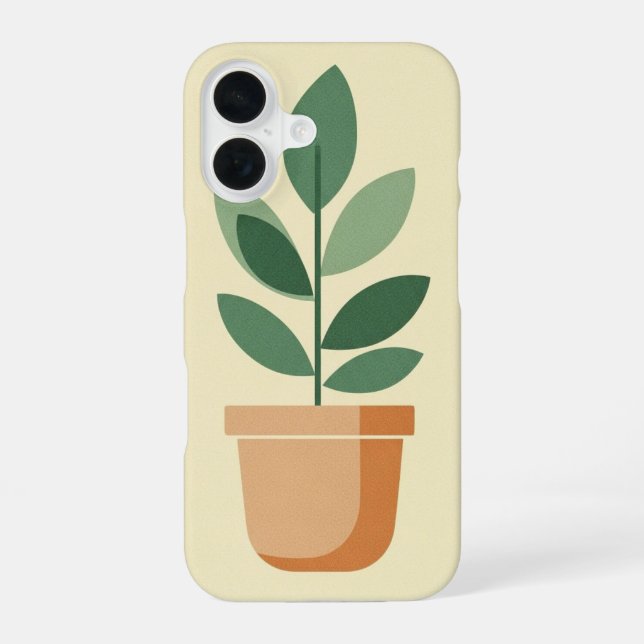 Coque iPhone 16 Pot de plante rétro (Verso)