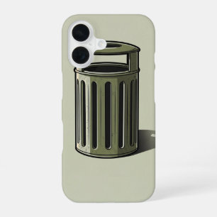 Coque iPhone 16 Poubelle Rétro Simple