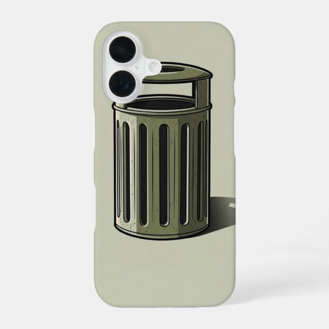Coque iPhone 16 Poubelle Rétro Simple (Verso)