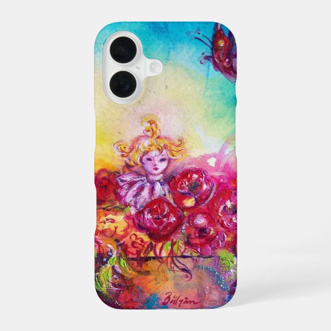 COQUE iPhone 16 POUCE ,PANIER DE FLEURS ET PAPILLON (Verso)