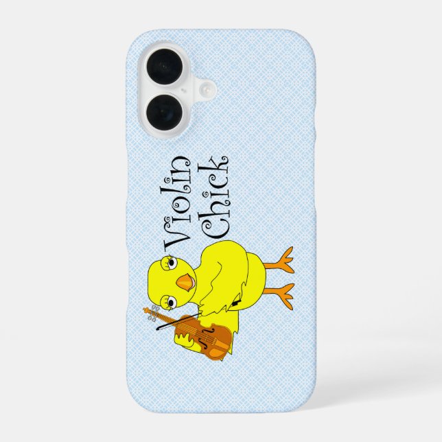 Coque iPhone 16 Poulet au violon Texte (Verso)