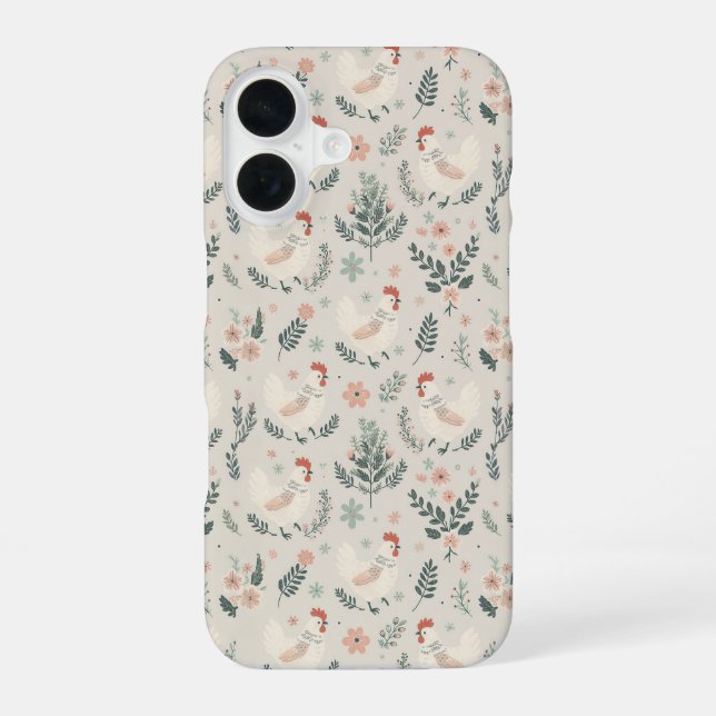 Coque iPhone 16 Poulet dans le jardin (Verso)