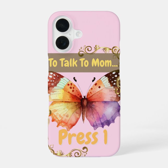Coque iPhone 16 Pour parler à maman, appuyez sur 1 (Verso)