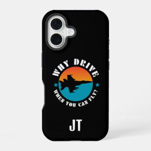 Coque iPhone 16 Pourquoi conduire quand on peut voler,Avion,Pilote