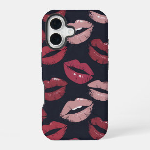 Coque iPhone 16 Pouty Lipstick Kiss Motif