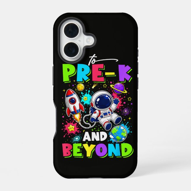 Coque iPhone 16 Premier jour de l'astronaute de pré-maternelle Ret (Verso)