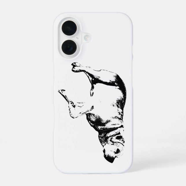 Coque iPhone 16 Présence minimale de la taille (Verso)