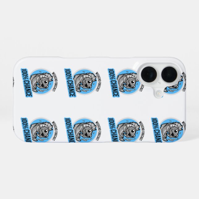 Coque iPhone 16 Prévisions de week-end 100% de chance T-Shirt (Verso Horizontal)