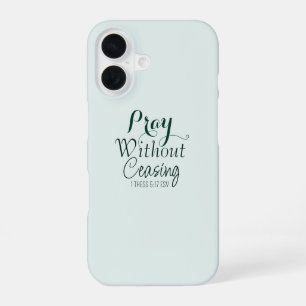 Coque iPhone 16 Prière Bible Verset Prière chrétienne Lumière vert