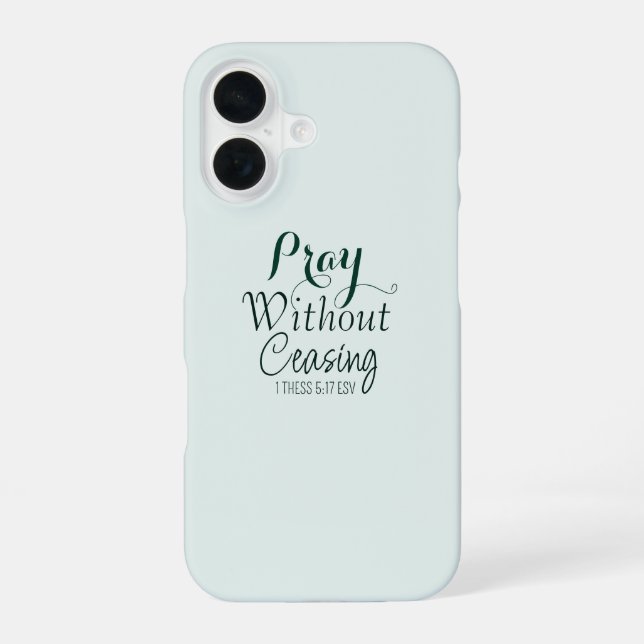 Coque iPhone 16 Prière Bible Verset Prière chrétienne Lumière vert (Verso)